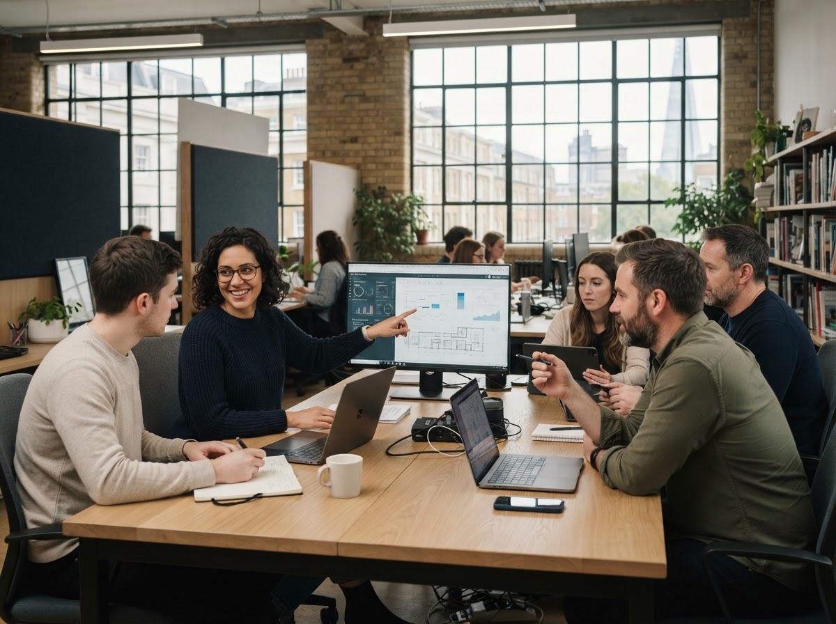 Qainforthic analysts reviewing data models and risk parameters